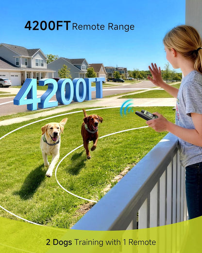 HOTDog Shock Collar - 4500FT Dog Training Collar with Remote, IPX8 Waterproof Electric Dog Collar with 4 Training Modes, Security Lock, Rechargeable eCollar for 10-120lbs Dogs(Green 2 Pack)