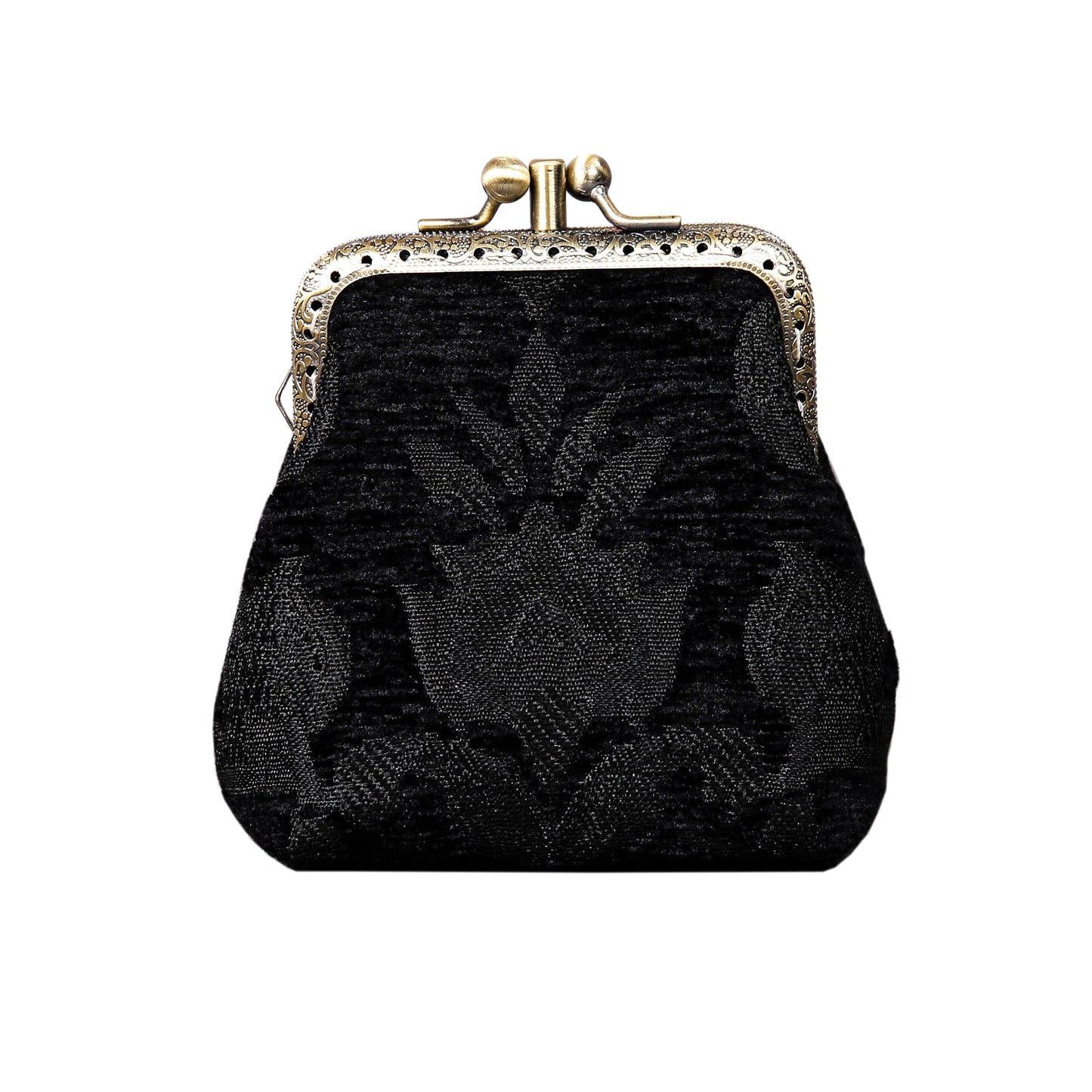 HOTCarpet Bag Double Kiss Clasp Coin Purse Pouch,Vintage Change Wallet Card Holder
