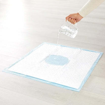 HOTAmazon Basics Heavy Duty Dog and Puppy Pee Pads, Leak-Proof 5-Layer Super Absorbent, Quick-Dry Surface for Potty Training, Regular Size, 24x23", Blue & White, 50 Count