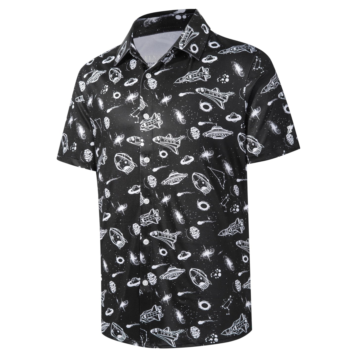 HOTFT FENTENG Mens Hawaiian Shirts Regular Fit Short Sleeve Casual Button Down Summer Tropical Beach Shirts