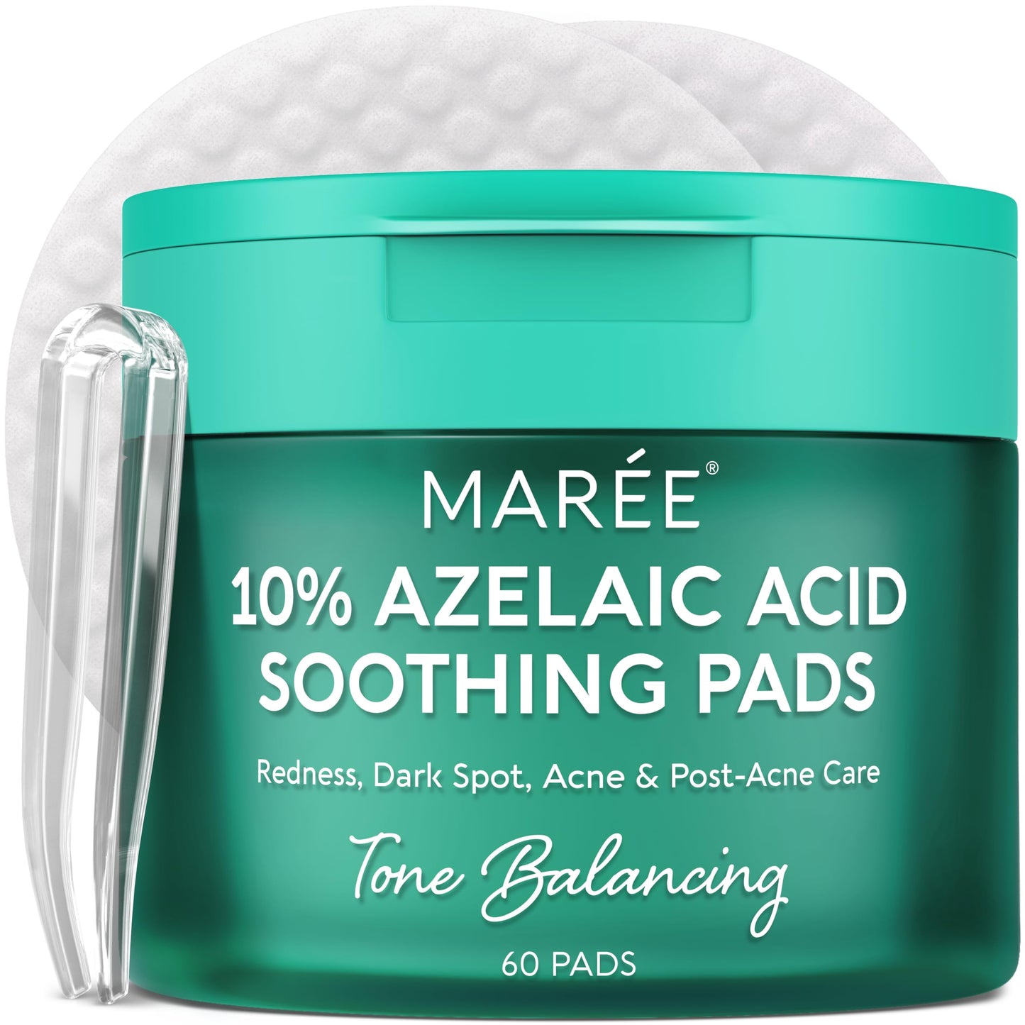 HOTMAREE Glycolic Acid Pads - Toner Pads for Face Cleansing - Exfoliating Pad with Tea Tree Oil, Salicylic Acid & Vitamins E, B3, B5 - Facial Polishes & Peels, Skin Pore Resurfacing & Radiance - 50 Count