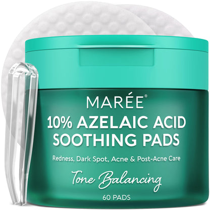 HOTMAREE Glycolic Acid Pads - Toner Pads for Face Cleansing - Exfoliating Pad with Tea Tree Oil, Salicylic Acid & Vitamins E, B3, B5 - Facial Polishes & Peels, Skin Pore Resurfacing & Radiance - 50 Count