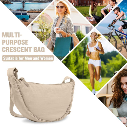 HOTNylon Crescent Crossbody Bag for Women Purses Trendy Men,Small Travel Sling Bag Hobo