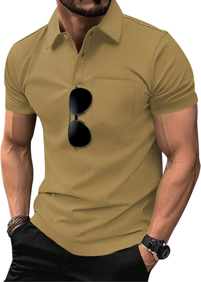 HOTSCODI 5 Pack Mens Pocket Polo Shirts Short Sleeve Multipack Golf Shirt for Men Moisture Wicking Casual Athletic Work T-Shirts