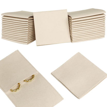 HOT40pcs Black Microfiber Jewelry Pouch 8 x 8cm Jewelry Packaging Bag Envelope Style Luxury Small Favor Bags Jewelry Gift Bags for Earrings Necklaces Bracelet Ring