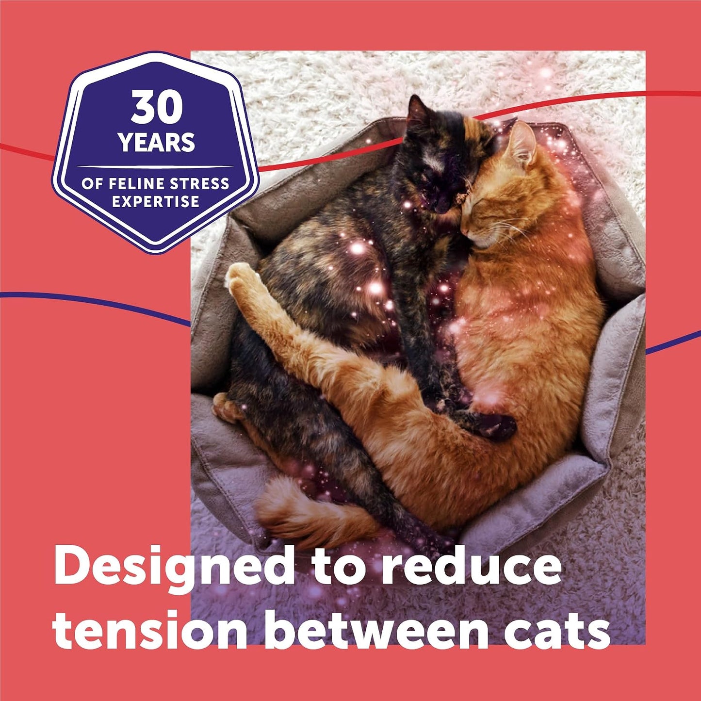 HOTFELIWAY MultiCat Cat Calming Pheromone Diffuser Kit | Helps Reduce Fighting, Tension and Aggression Between Cats due to Stress for Multi‑Cat Homes, 30 Day Supply