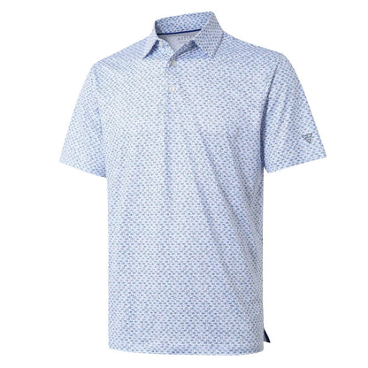 HOTGolf Shirts for Men Dry Fit Short Sleeve Print Performance Moisture Wicking Polo Shirt