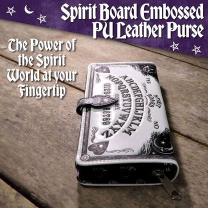 HOTNemesis Now White Spirit Board Embossed Purse, Gothic Ouija Design, Intricate Baroque Detailing, Occult Stylish Accessory, 18.5cm
