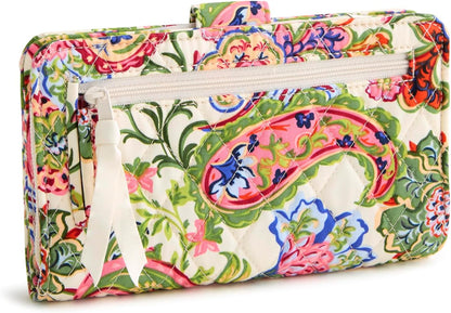 HOTVera Bradley Women's Premium Cotton Turnlock Wallet – Vibrant Paisley