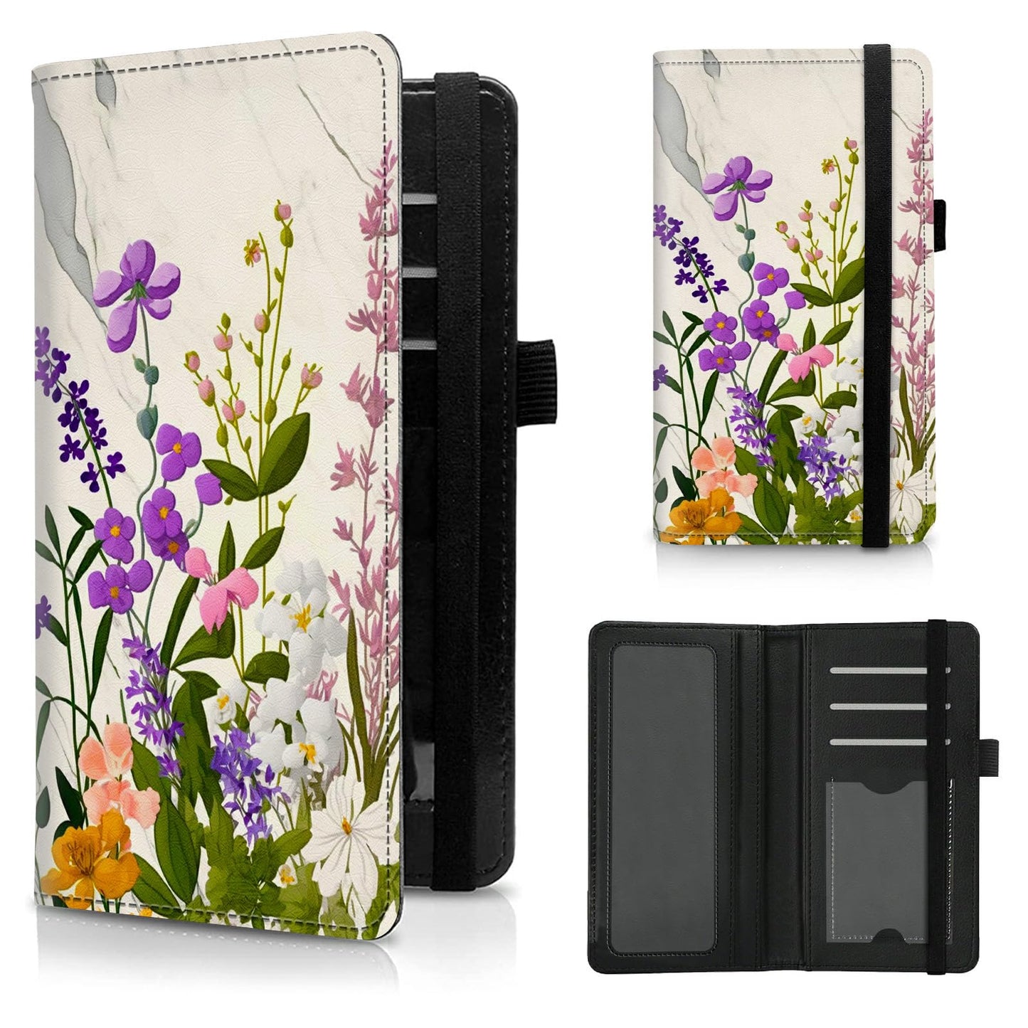 HOTCheck Book Cover for Personal Checkbook American Flag Sunflowers Cow Pattern Design PU Leather Checkbook Cover for Men Women with Card Slot & Pen Holder and Elastic Strap for Duplicate Checks