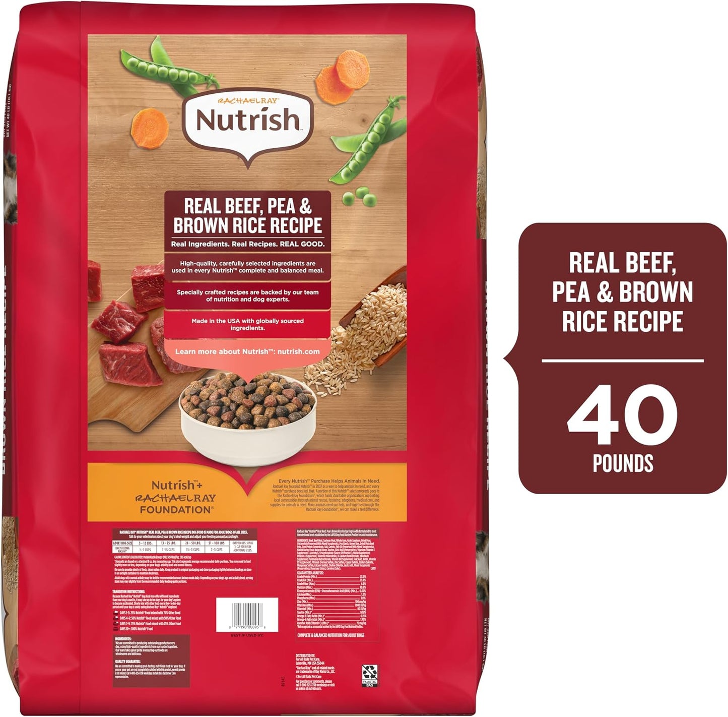 HOTNutrish Dry Dog Food, Beef, Pea & Brown Rice, 40 lb. Bag (Rachael Ray)