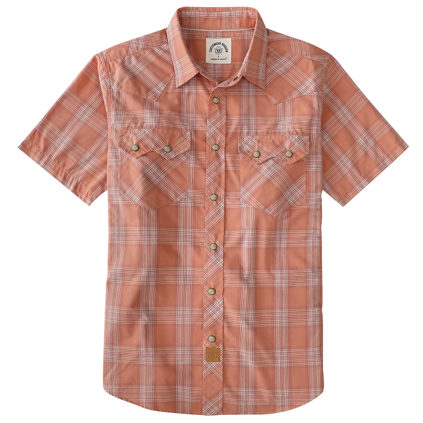 HOTDubinik® Pearl Snap Western Shirts for Men Short Sleeve Cowboy Men's Casual Shirt with 2 Sawtooth Pocket Vintage