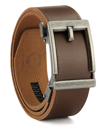 HOTCHAOREN Ratchet Belts for Men - 1.5" Mens Belt Genuine Leather for Causual Jeans - Customizable Style, Versatile Fit