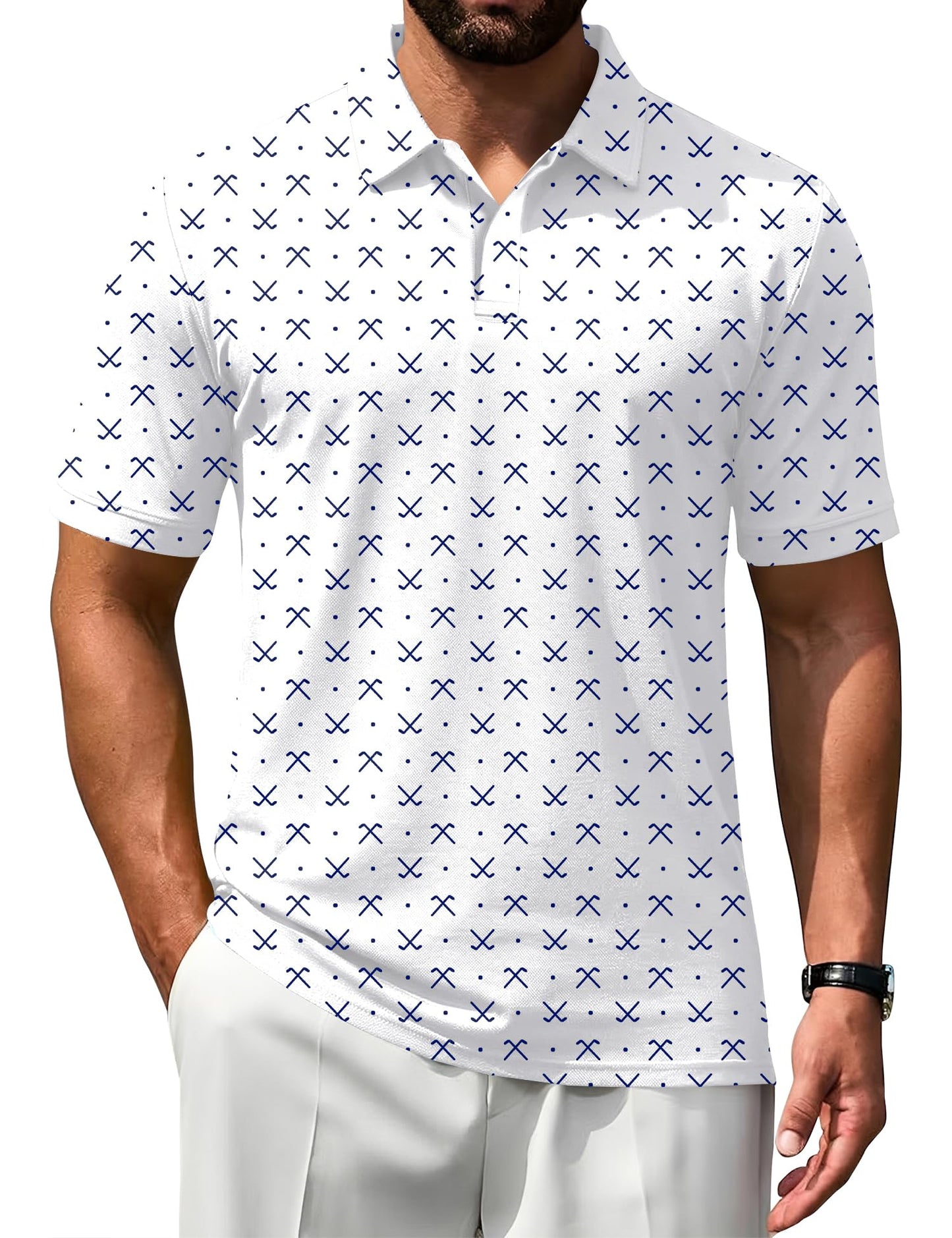 HOTPoriff Mens Polo Shirts Short Sleeve Golf Shirt Dry Fit Athletic T-Shirt Moisture Wicking Top (S-3XL)