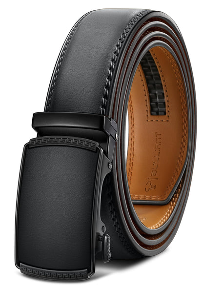 HOTBULLIANT Men's Belt,Slide Ratchet Belt Adjsutable For Men Suit Casual Jeans Gift Boxed,Trim To Fit