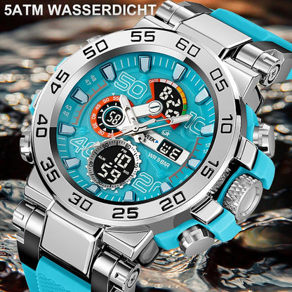 HOTfindtime Mens Watches Sports Outdoor Watch for Men Designer Large Face Military Men's Wristwatches with Date Week Alarm LED Waterproof Stopwatch