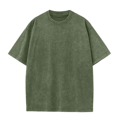 HOTMen's Cotton T-Shirts Oversized Unisex Short Sleeves Casual Loose Wash Solid Basic Tee Tops