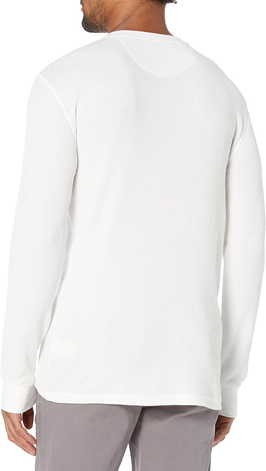 HOTAmazon Essentials Men's Long Sleeve Waffle Henley Shirt