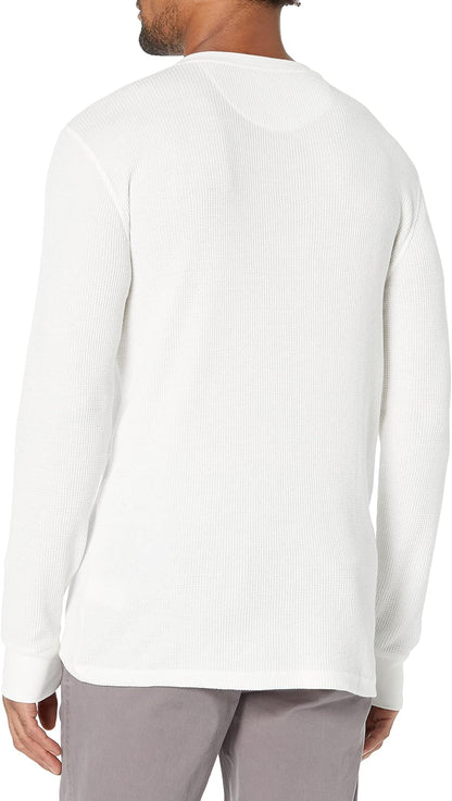 HOTAmazon Essentials Men's Long Sleeve Waffle Henley Shirt