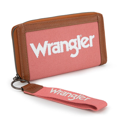 HOTMontana West X Wrangler Wristlet Wallets for Women Classic Retro Wallet Purse Bifold Credit Card Wallets for Women Oversized Logo Clutch Wristlet