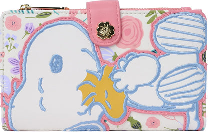 HOTLoungefly Peanuts Snoopy Wallet Flap Snap Clutch Women Woodstock Floral