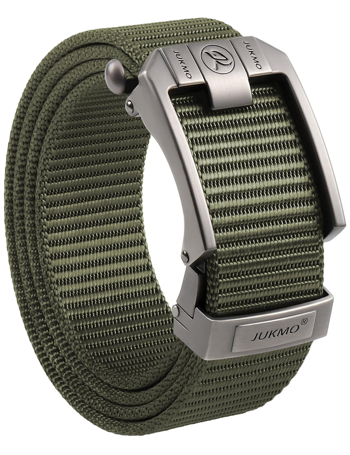 HOTJUKMO Men's Ratchet Belt, Nylon Web with Automatic Slide Buckle in Gift Box | Zinc Alloy Buckle with Micro-Adjust & Trimmable Webbing