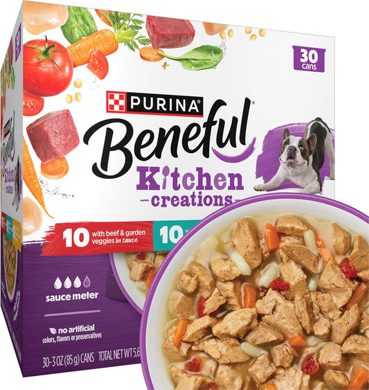 HOTPurina Beneful Kitchen Creations With Beef, Chicken, or Lamb Wet Dog Food Variety Pack - (Pack of 30) 3 oz. Cans