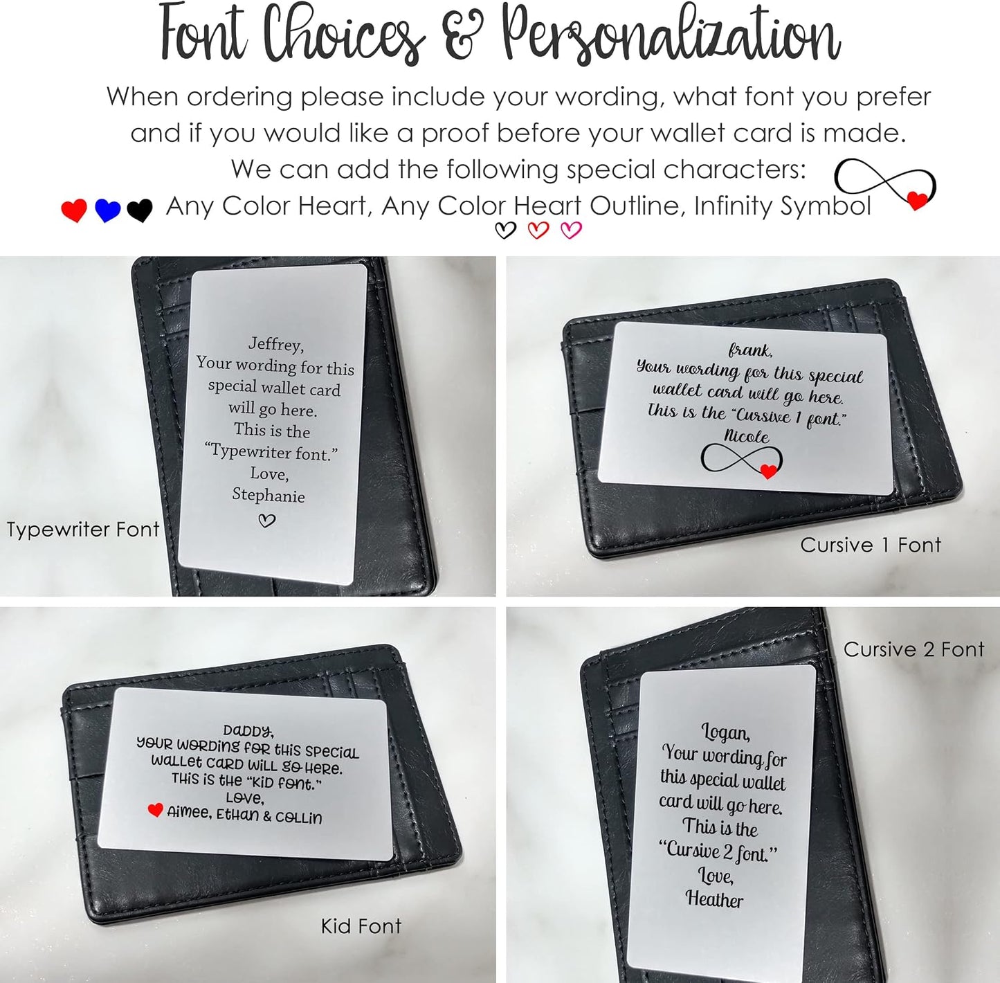 HOTPersonalized Double Sided Metal Wallet Photo & Wording (Personalized Photo Metal Wallet Card Insert)