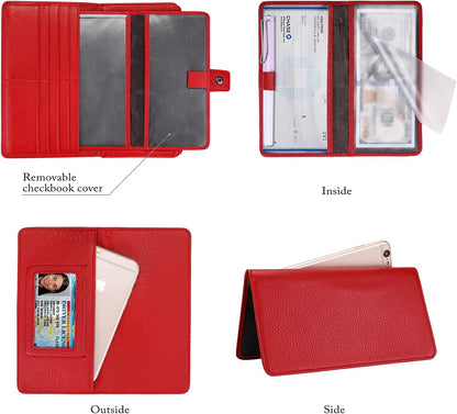 HOTItslife Womens Wallet,Large Capacity RFID Blocking Leather Wallets Credit Cards Organizer Ladies Wallet with Checkbook Holder