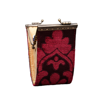 HOTAngelina's Palace Carpet Wallet Vintage Kiss Lock ID Pouch,Clasp Card Holder
