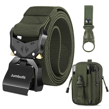 HOTTactical Belt for Men and Women, Military Work Belt Nylon with Quick-Release Buckle, Gift with Molle Pouch & Clip