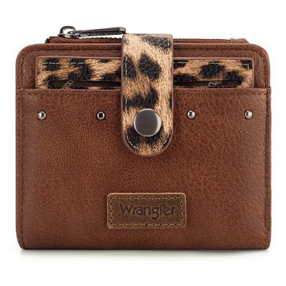 HOTMontana West X Wrangler Small Womens Wallet Leopard Print Women's Wallets, Card Cases & Money Organizers Small Bifold Card Wallet with Removable ID Window