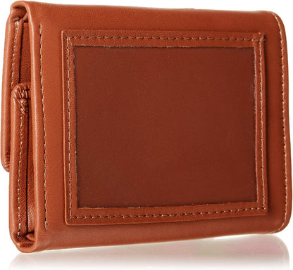 HOTRoyce Leather Trifold Key Case Organizer Wallet In Genuine Leather Tri-Fold Wallet, Tan