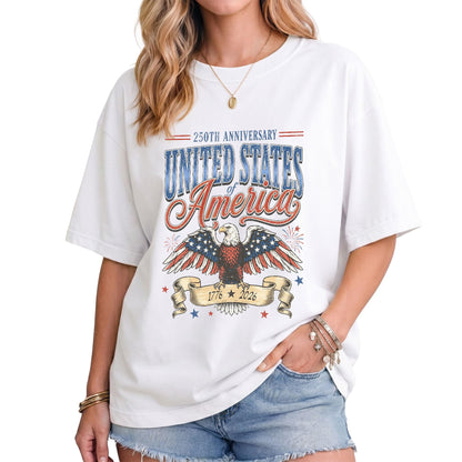 HOTPatriotic Shirts for Men, USA Eagle Graphic Shirts for Men | Mark 250 years of American spirit with these unique commemorative tees, designed for bold style and lasting comfort