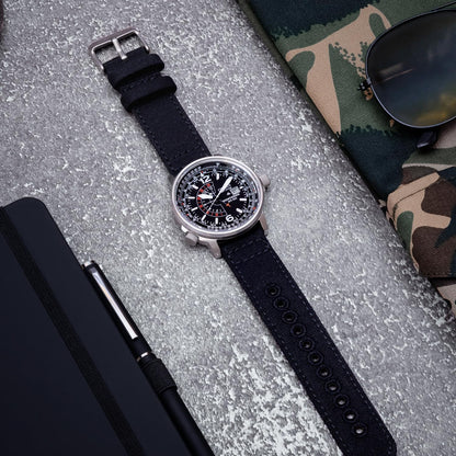 HOTArcher Watch Straps - Canvas Quick Release Watch Bands (Black, 20mm)