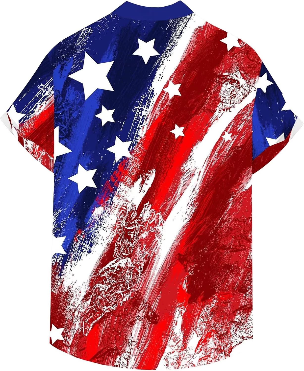 HOTWHO IN SHOP Men's 4th of July American Flag Patriotic Shirts Short Sleeve Button Up USA Memorial Day Shirts