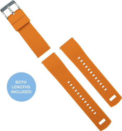 HOTBARTON Elite Silicone Watch Bands - Quick Release - Choose Strap Color & Buckle Color (Stainless Steel, Black PVD or Gunmetal Grey) - 18mm, 20mm, 22mm & 24mm Watch Straps