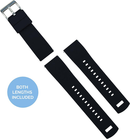 HOTBARTON Elite Silicone Watch Bands - Quick Release - Choose Strap Color & Buckle Color (Stainless Steel, Black PVD or Gunmetal Grey) - 18mm, 20mm, 22mm & 24mm Watch Straps