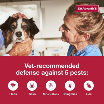 HOTK9 Advantix II Large Dog Vet-Recommended Flea, Tick & Mosquito Treatment & Prevention | Dogs 21-55 lbs. | 2-Mo Supply (Packaging may vary)