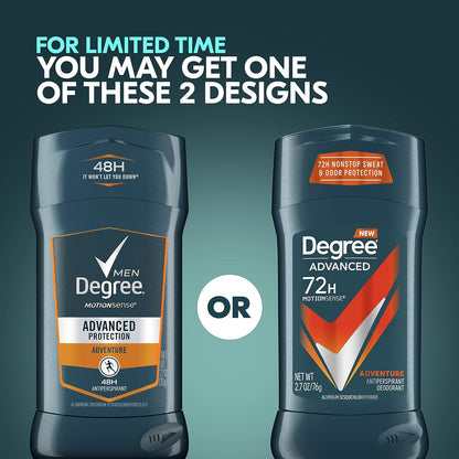 HOTDegree Men Antiperspirant Deodorant Adventure Antiperspirant For Men With MotionSense Technology 2.7 oz, Pack of 4