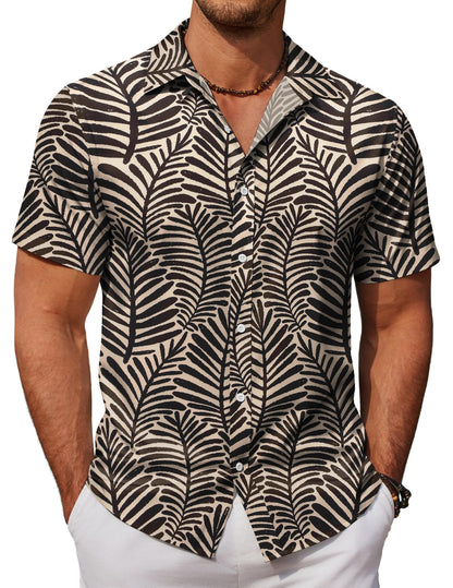 HOTCOOFANDY Mens Hawaiian Shirts Short Sleeve Button Down Aloha Shirt Casual Beach Clothes