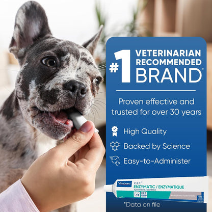 HOTC.E.T. Enzymatic Toothpaste for Dogs and Cats, Vanilla Mint, 2.5oz | Plaque and tartar control for fresh breath, pet dental care toothpaste, Dual enzyme system, vanilla mint flavored toothpaste