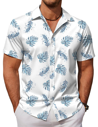 HOTCOOFANDY Mens Hawaiian Shirts Short Sleeve Button Down Aloha Shirt Casual Beach Clothes