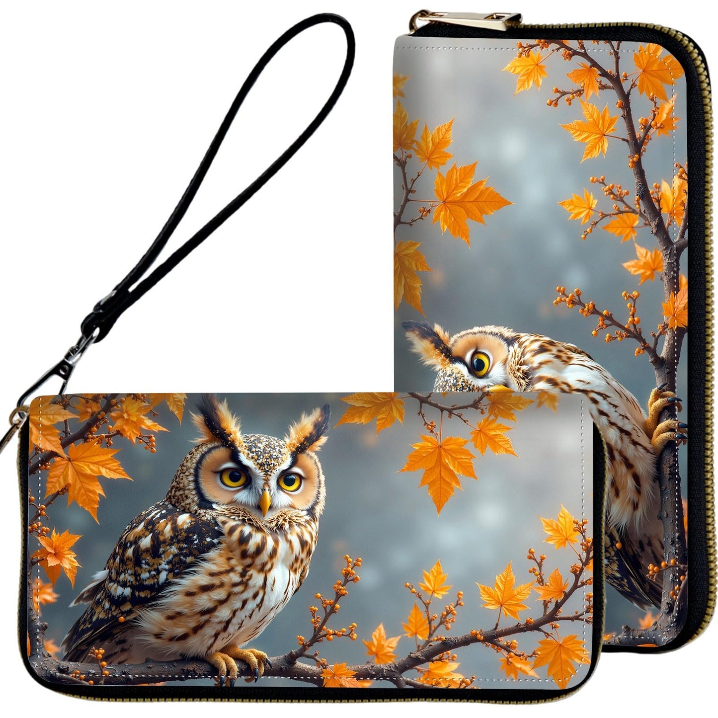 HOTWristlet Wallets for Women,Ladies Women's Wallet,Clutch Purses for Female Leather Large Capacity Credit Card Holder with Zipper Slim Cute Coin Pocket,RFID Blocking,Cute Funny Eye Purple