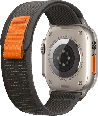 HOTApple Watch Ultra [GPS + Cellular 49mm] Titanium Case with Black/Gray Trail Loop, M/L (Renewed)