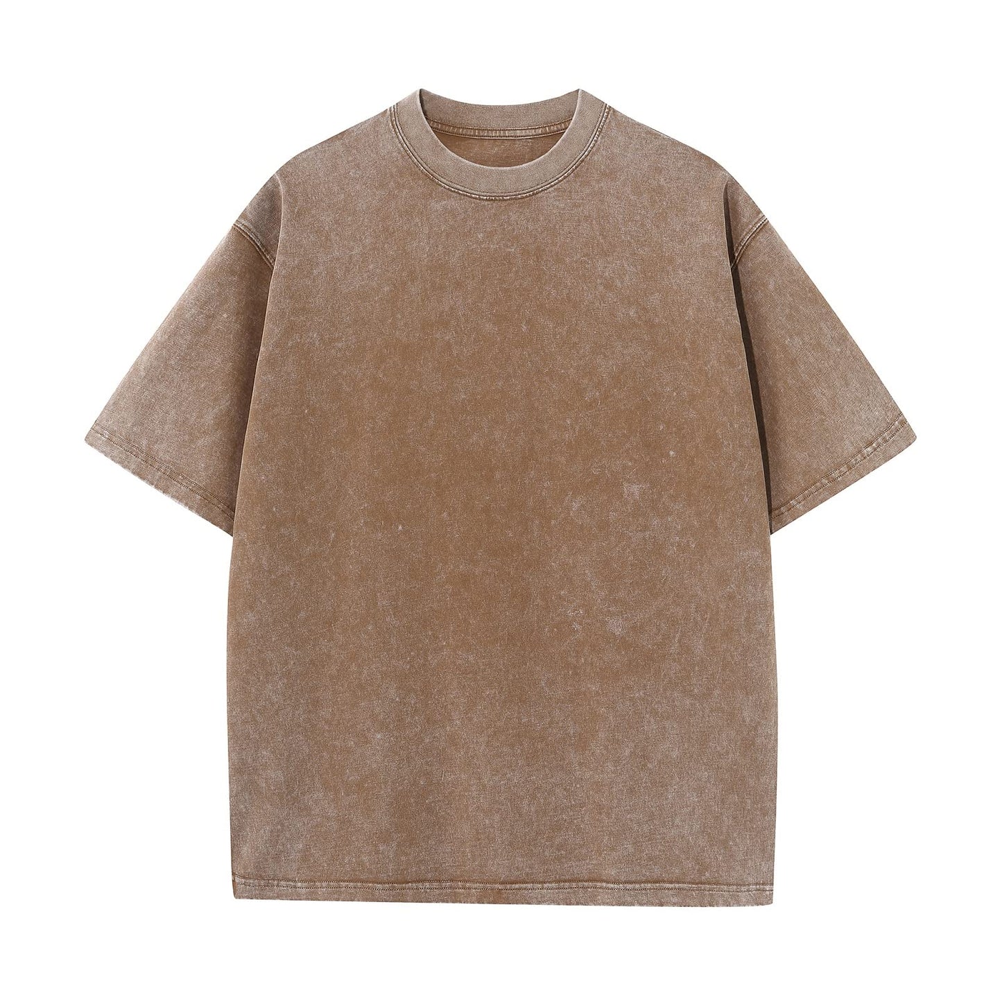 HOTMen's Cotton T-Shirts Oversized Unisex Short Sleeves Casual Loose Wash Solid Basic Tee Tops