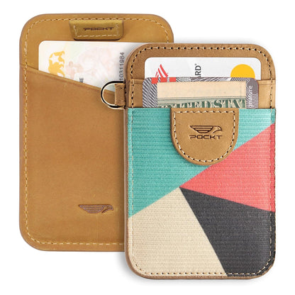 HOTPOCKT Elastic Card Holder Wallet for Women and Men, Genuine Leather Slim RFID Blocking Front Pocket Credit Card Holder, Cute Small Minimalist Wallet | Bloom