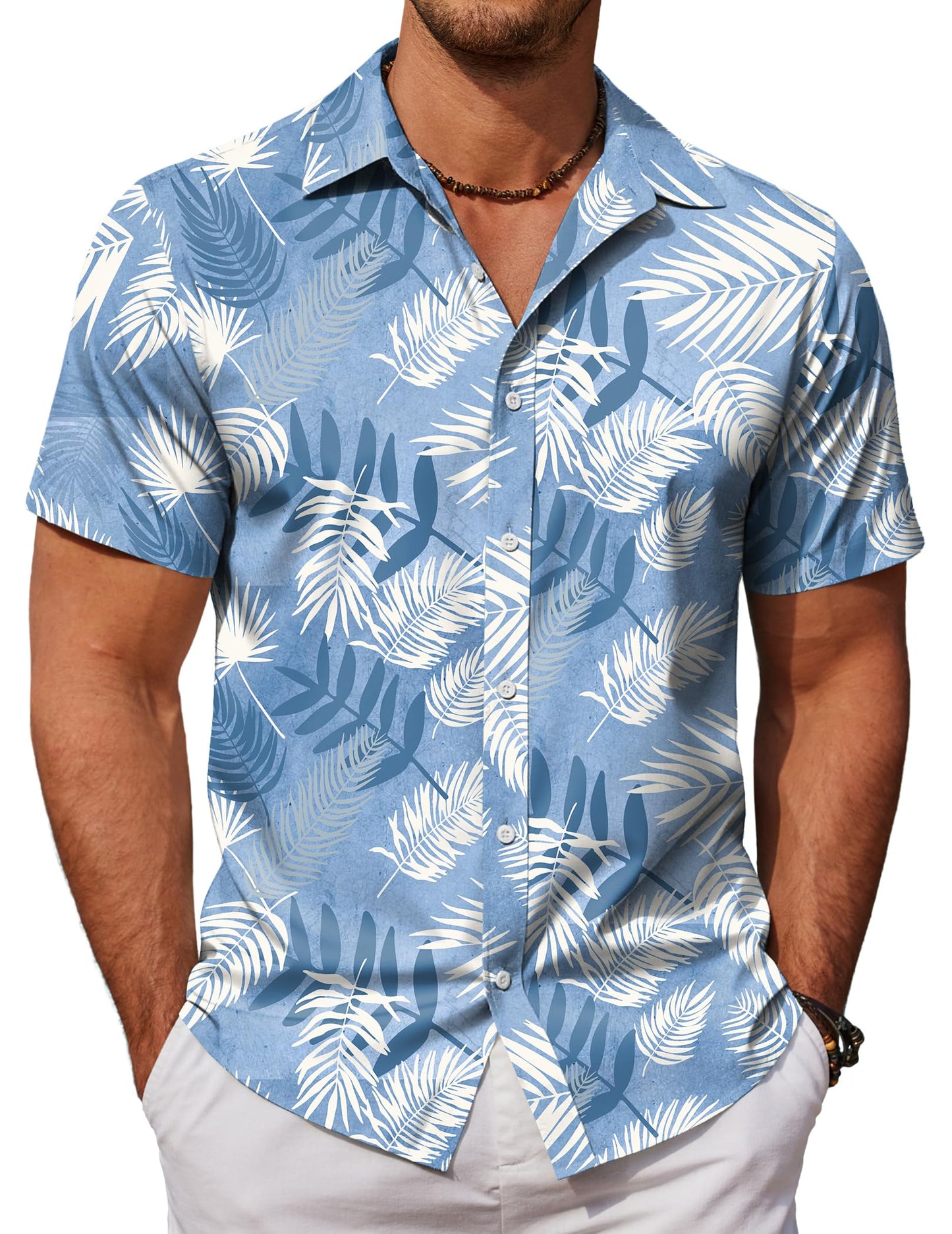 HOTCOOFANDY Mens Hawaiian Shirts Short Sleeve Button Down Aloha Shirt Casual Beach Clothes