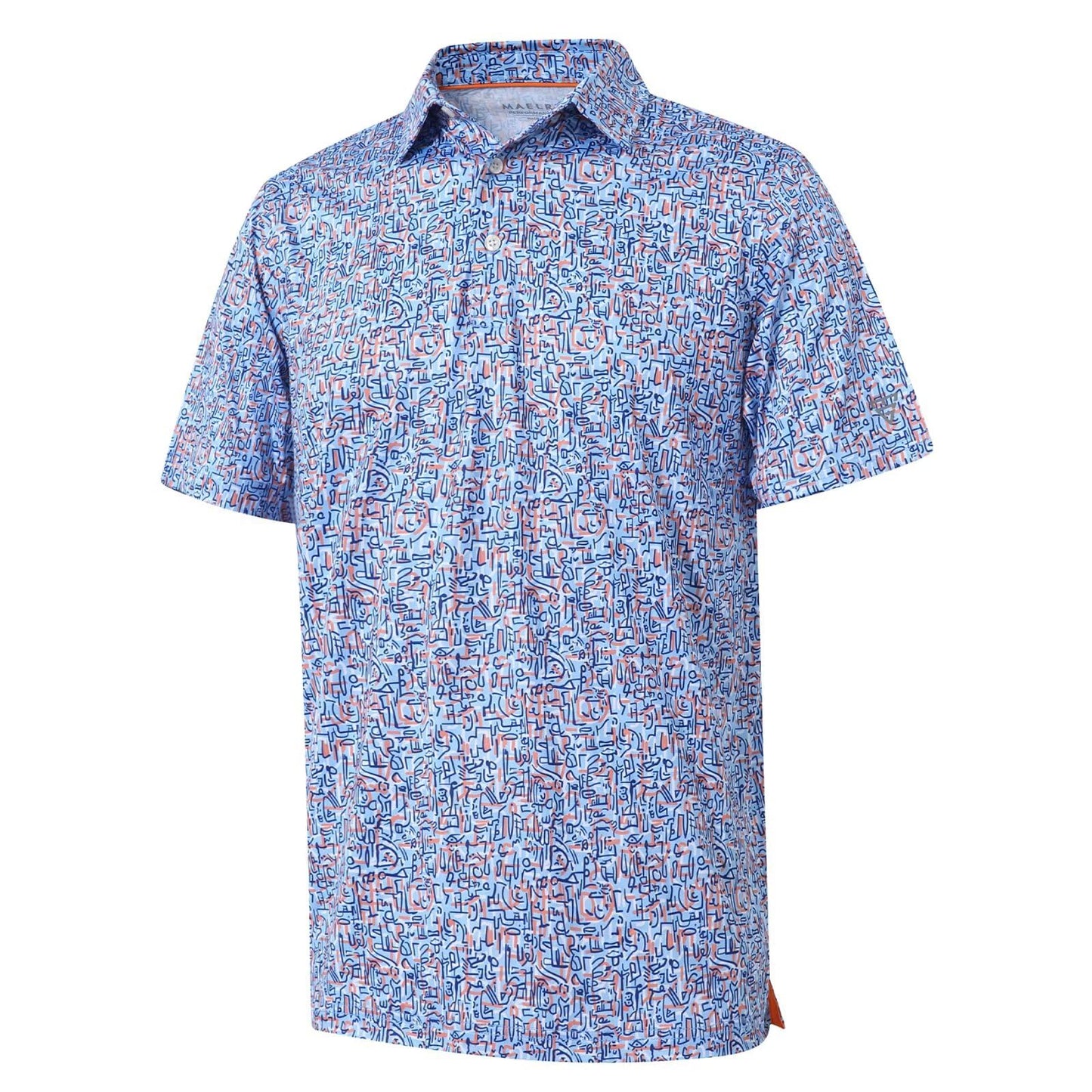 HOTGolf Shirts for Men Dry Fit Short Sleeve Print Performance Moisture Wicking Polo Shirt
