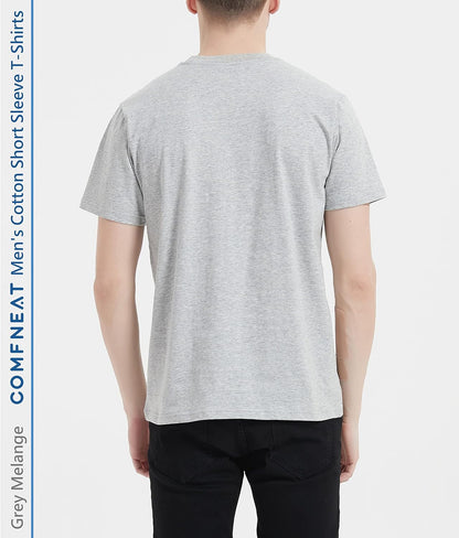 HOTComfneat Men's 3-Pack Lightweight T-Shirts Cotton Crew Neck Regular Fit Solid Tee